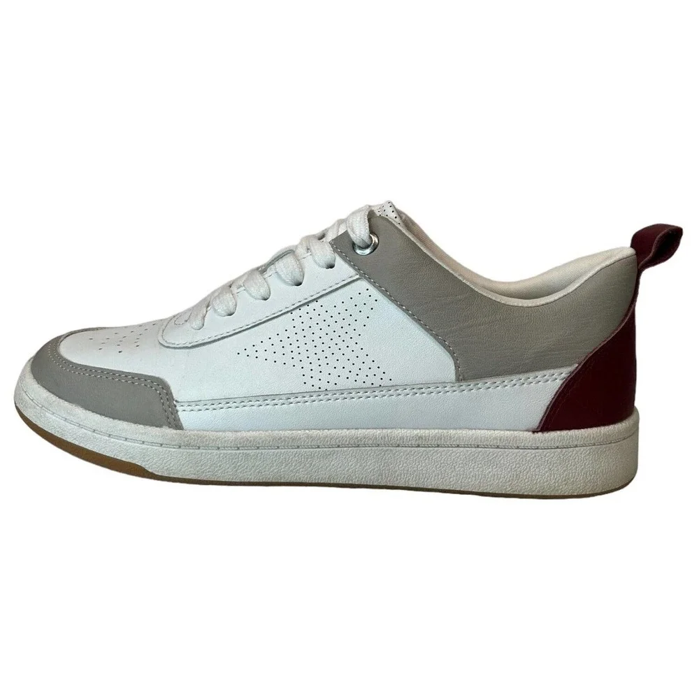 Universal Thread Shoes Womens 8 Rena Sneakers Star Lace Up Maroon White